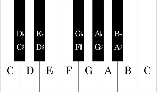 Piano keyboard layout - Piano keys