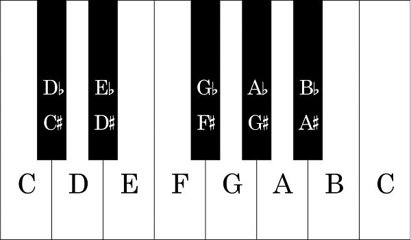 Piano keyboard layout - Piano keys