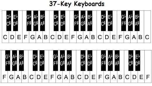 Piano Notes Chart 61 Keys